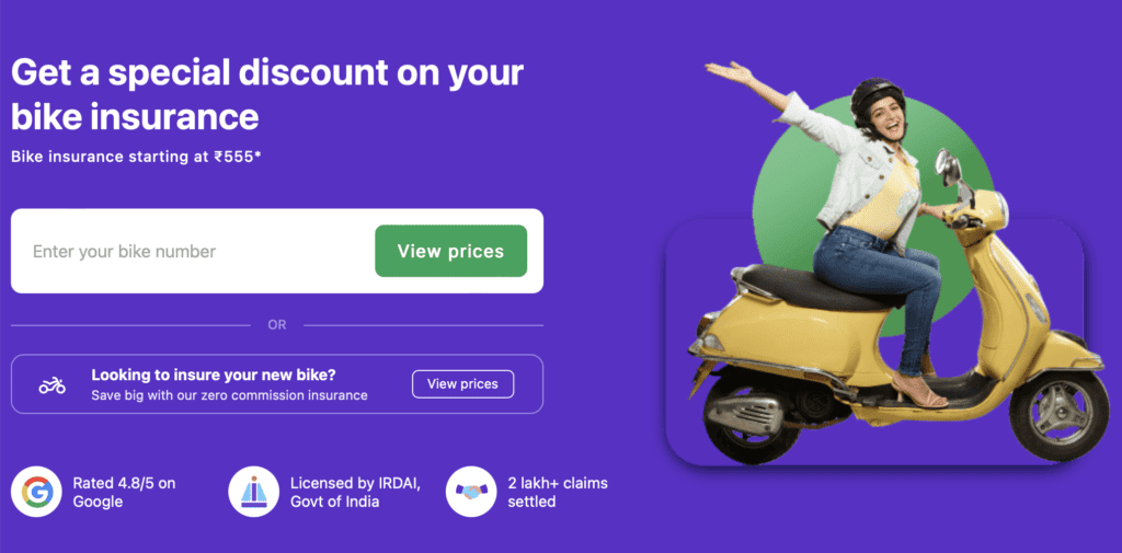 acko bike insurance offers